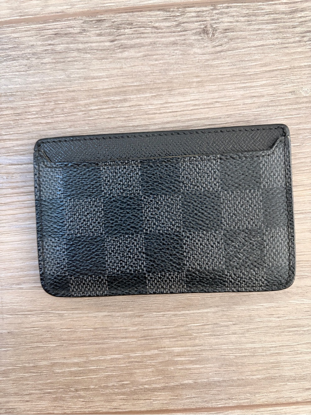 Men's Black Checkered Louis Vuitton Card Holder